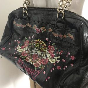 ED HARDY TIGRAMA GERI SATCHEL BAG